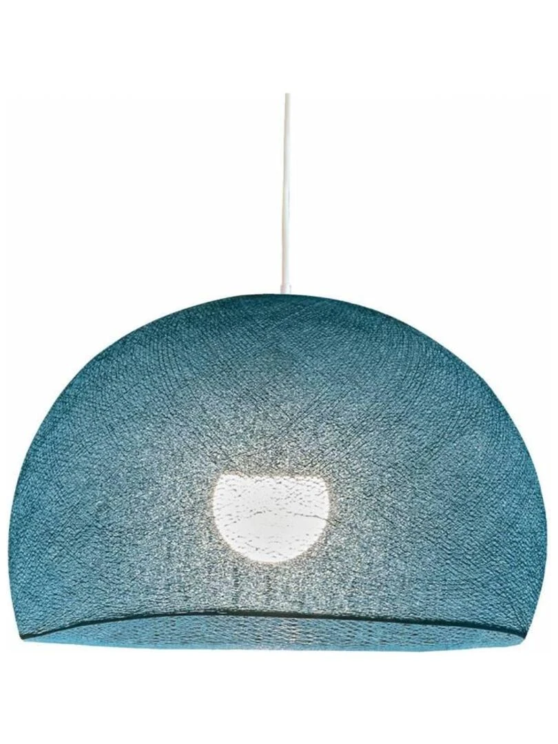Abat jour coupole bleu paon 67 avec suspension simple Bleu canard
