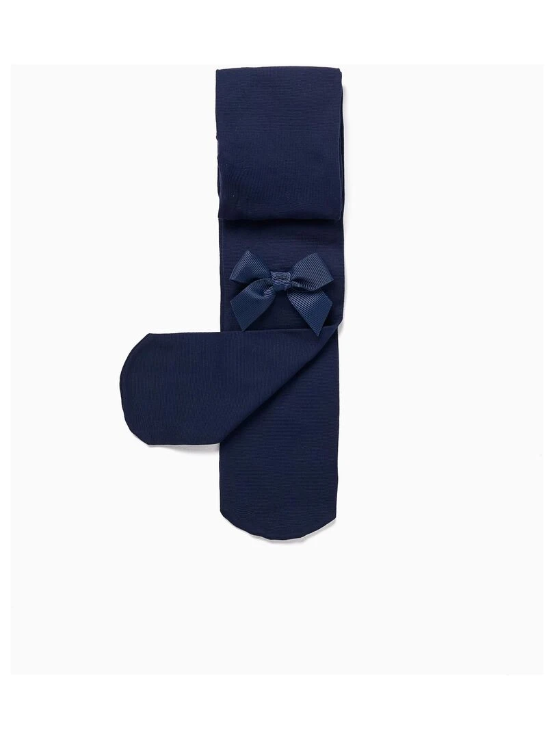 Collants en Microfibre avec Nœud pour Fille Bleu foncé