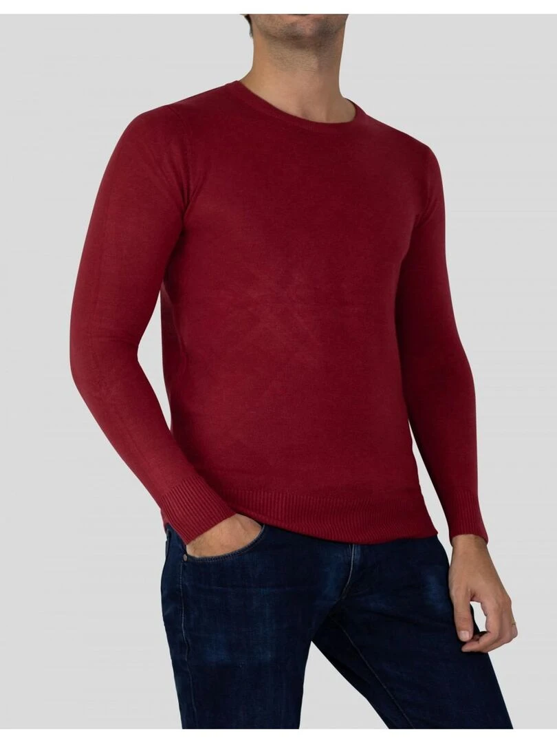 Pull manches longues col rond Kebello Rouge