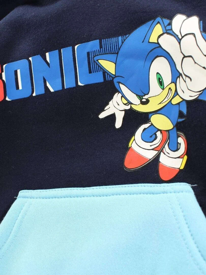 Sonic   Sweat garçon imprimé Sonic   Bleu marine