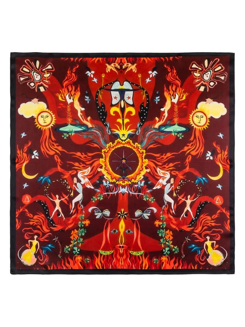 Carré de soie Piccolo Inferno Rouge
