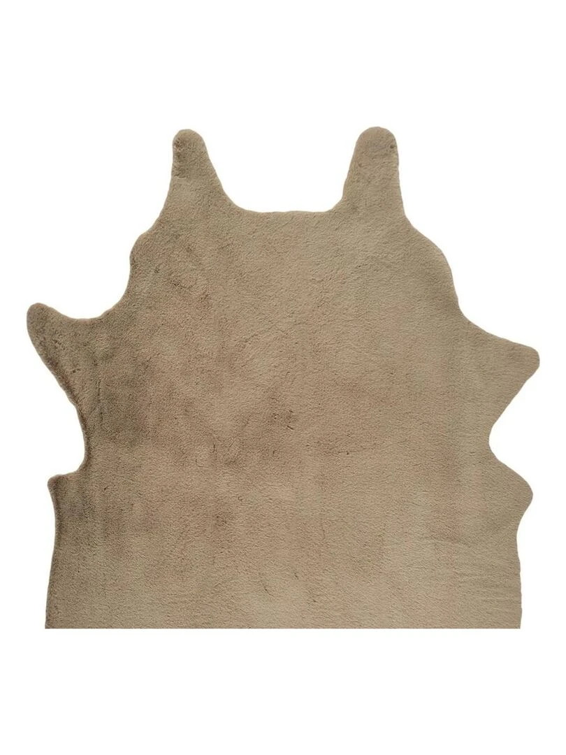 Tapis forme peau de bête imitation fourrure taupe 120x158 cm   Beige