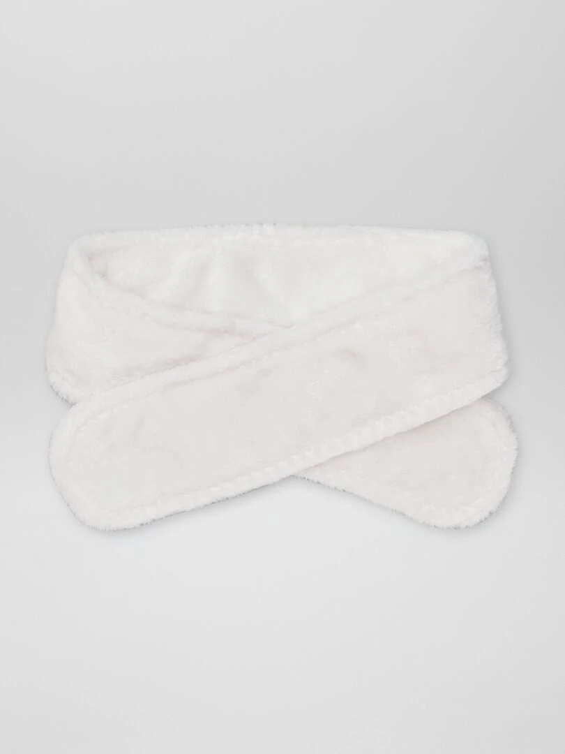 Ensemble bonnet + écharpe + moufles   Blanc