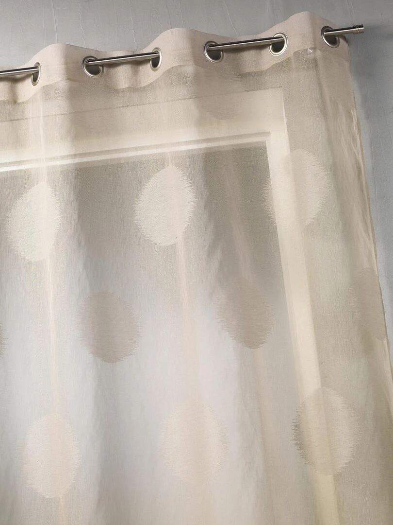 Voilage en étamine à gros pois Taupe