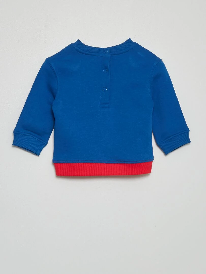 Sweat zippé en molleton   Bleu