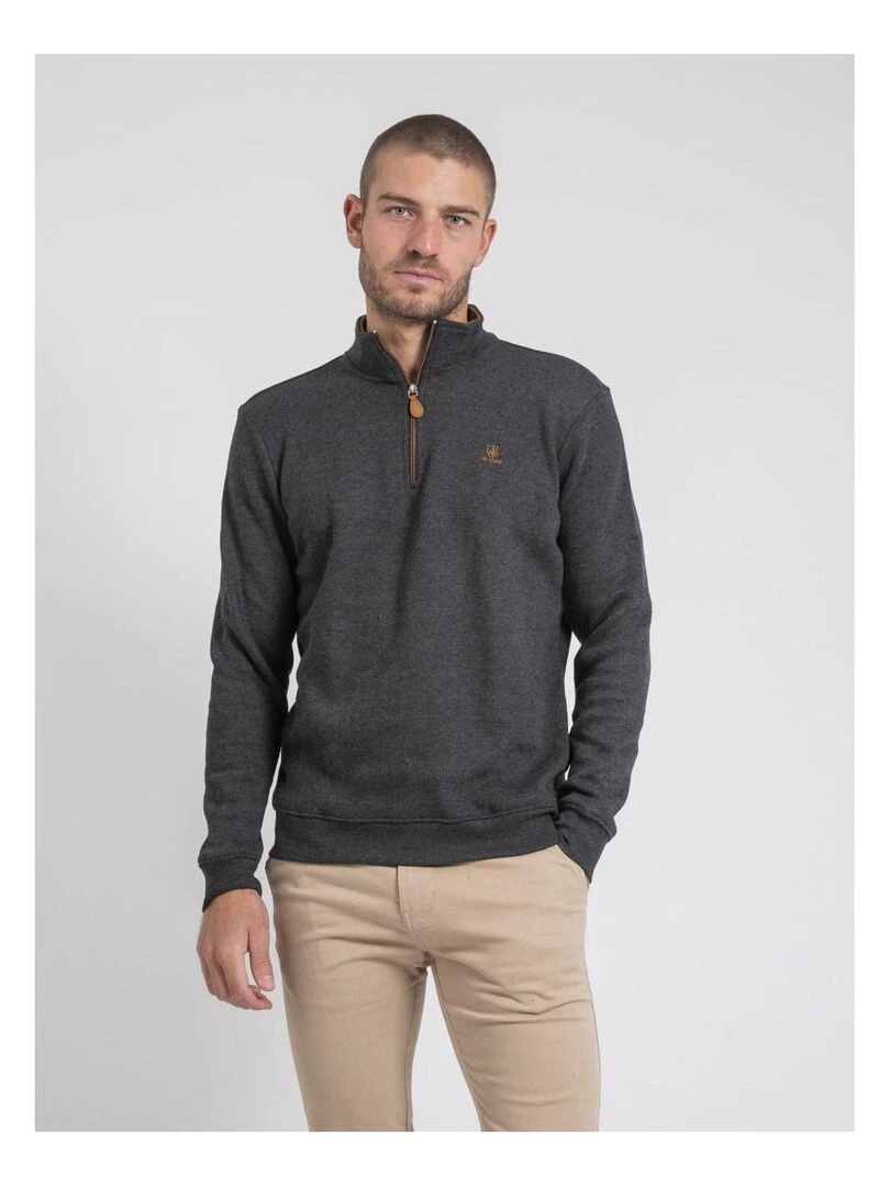 Sweat col montant zippé WOMPOU Noir