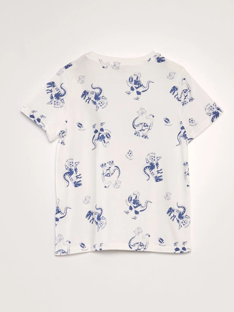 T shirt imprimé   Blanc/bleu