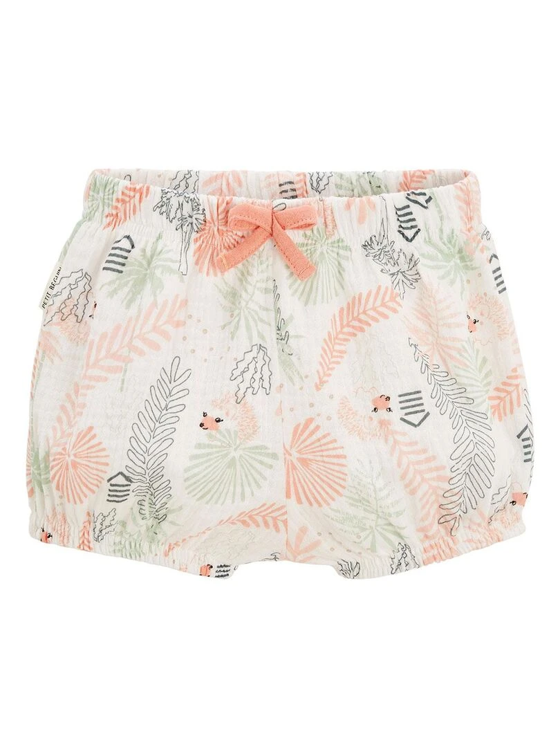 Lot de 2 bloomers bébé en gaze de coton Cilaos Orange corail