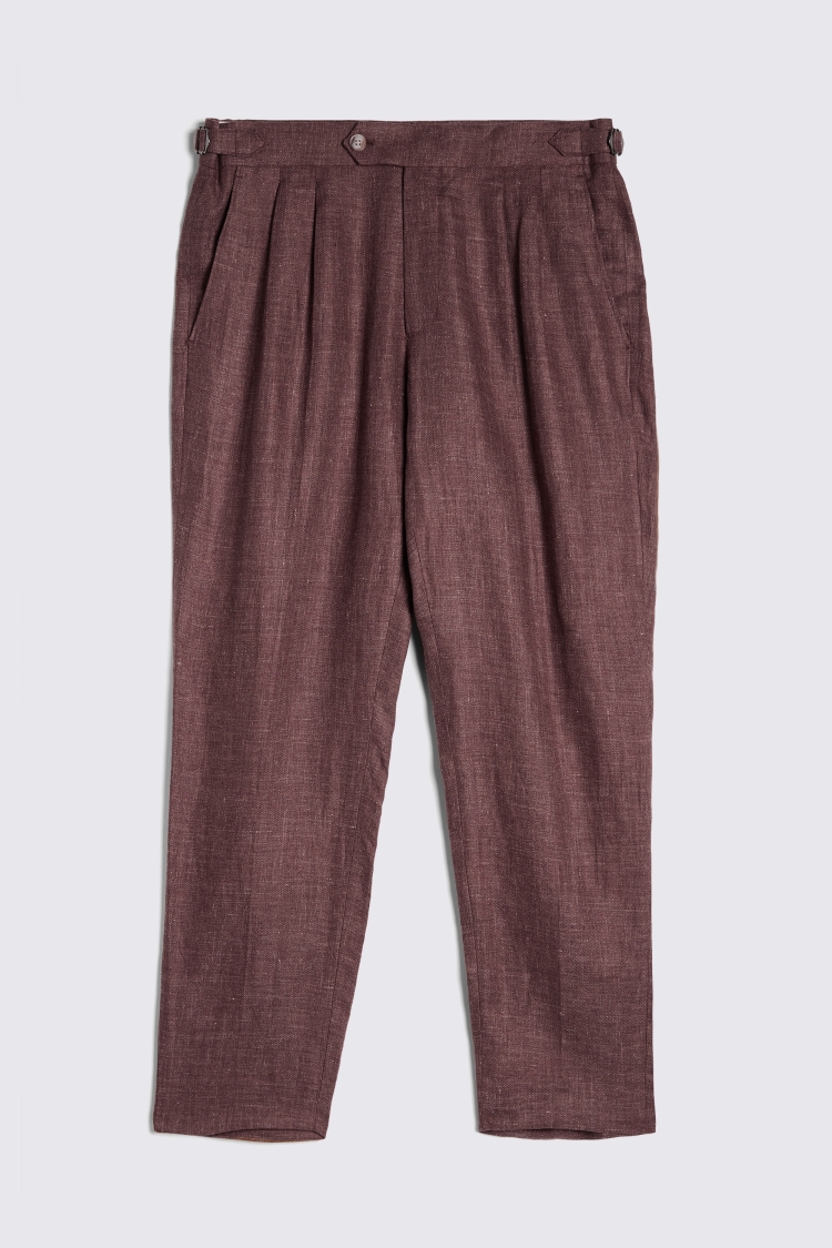 Copper Linen Pleated Trousers   Buy Online at Moss