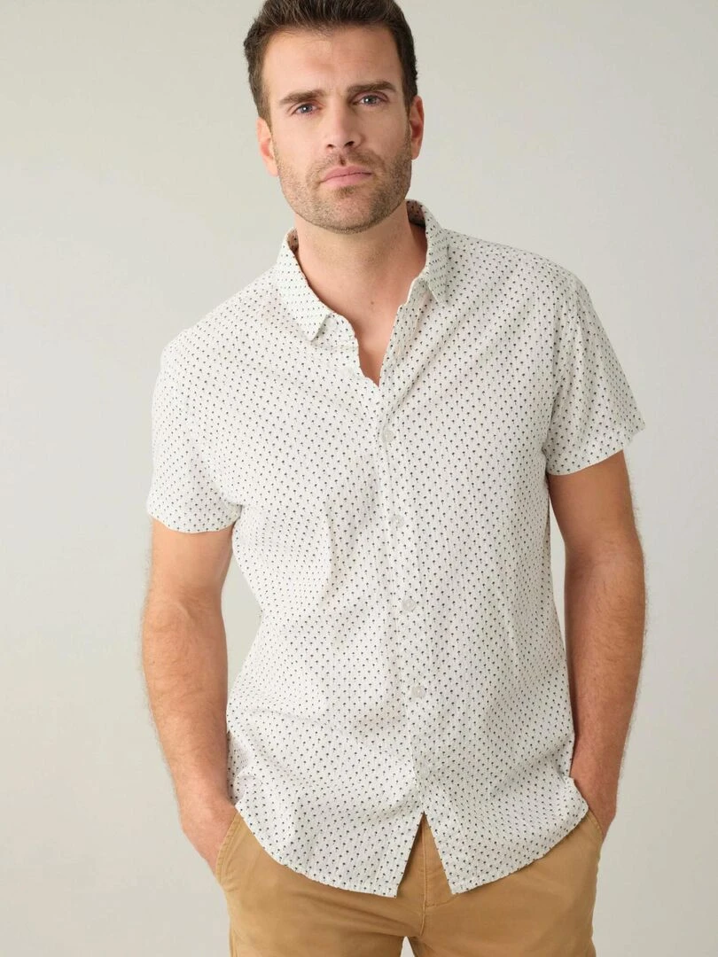 Chemise homme à motifs palmiers 'Deeluxe' Blanc