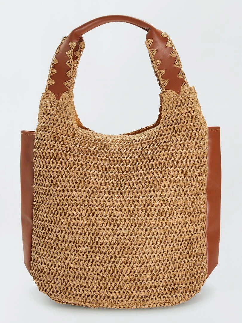 Sac sceau en paille Marron