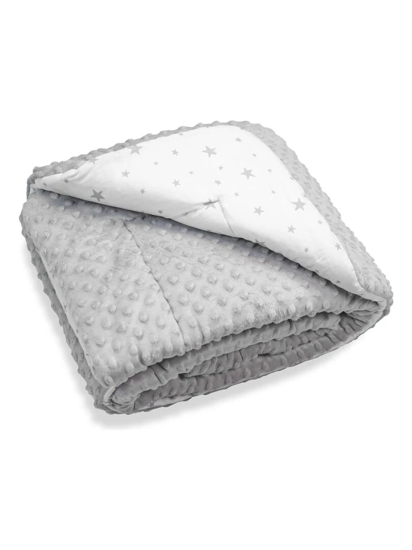 Grande couverture enfant plaid en minky Stella Gris