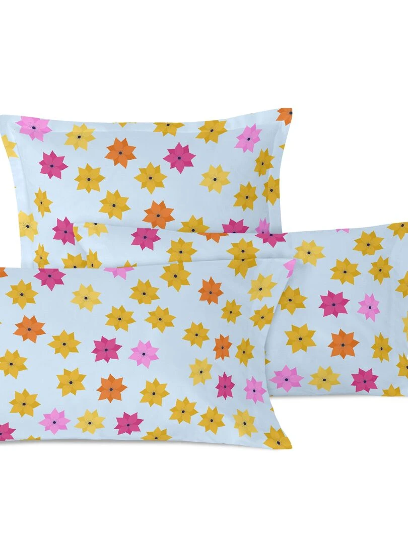 Taie d'oreiller Long braid Lit Bébé "Happyfriday"   Bleu Jaune