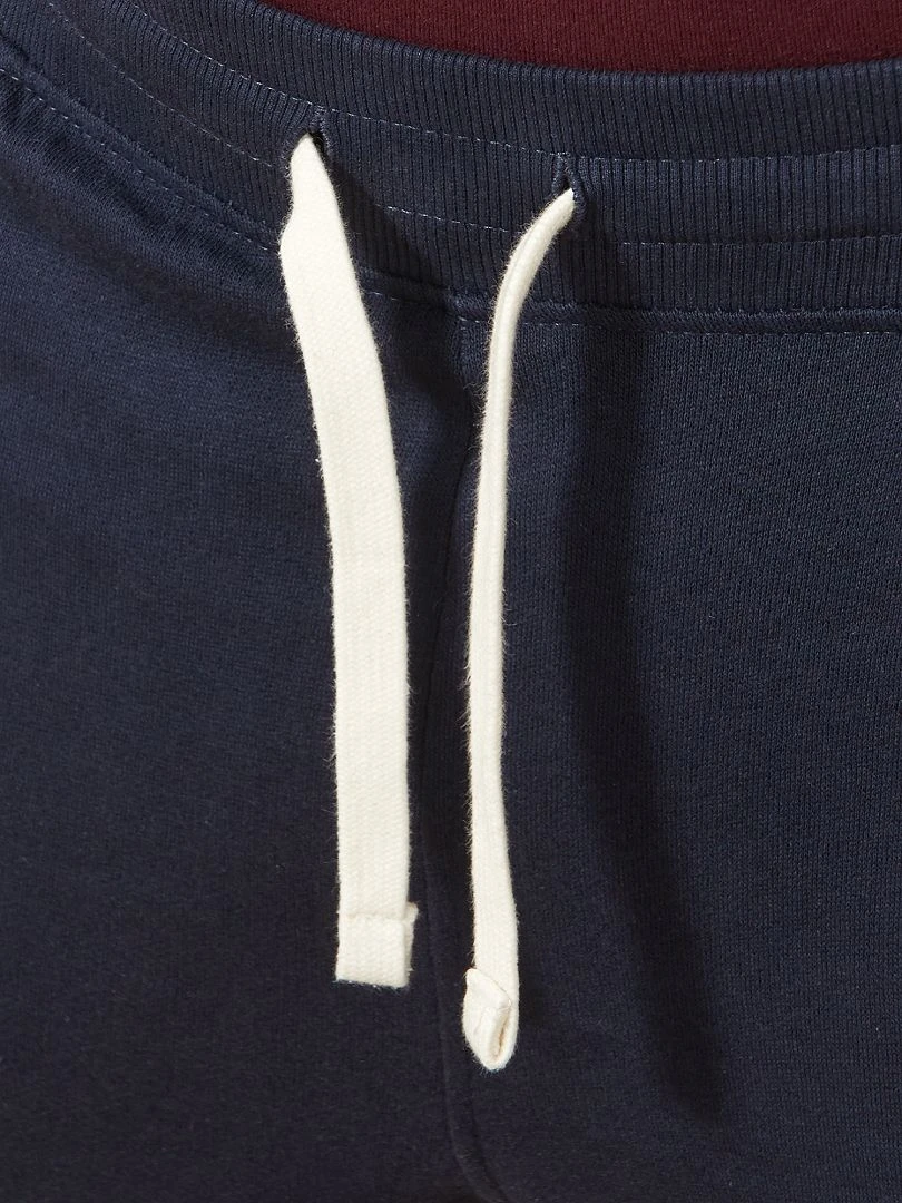 Pantalon uni en molleton   bleu marine