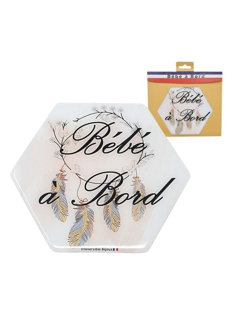 Adhésif / Autocollant bébé à bord Attrape rêve Blanc