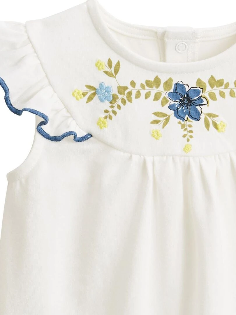 T shirt bébé Flora   Ecru