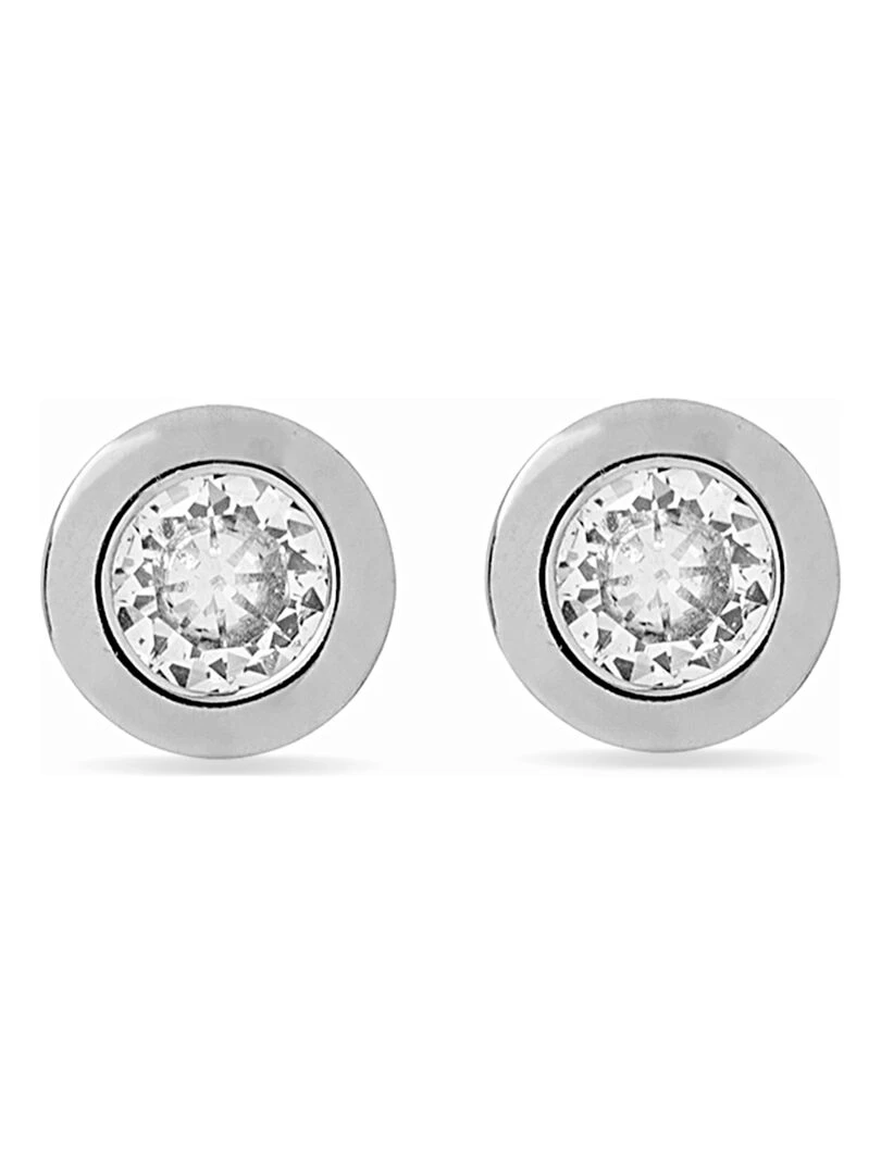 Boucles d'oreilles en argent 925 et zirconium plaqué rhodium. Doré/or