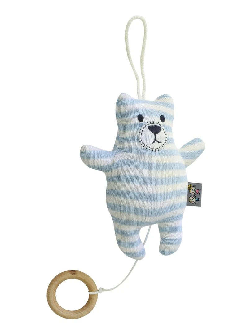 Peluche mobile musicale éveil bébé Ourson Blanc