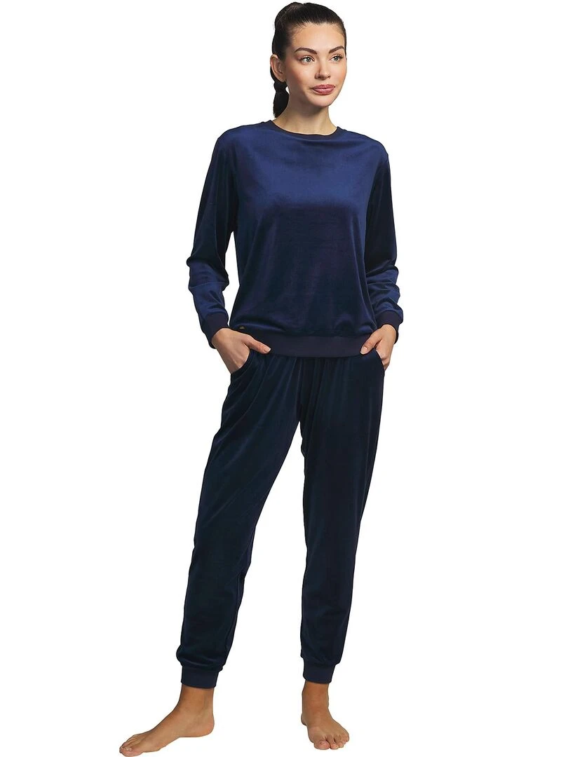 Tenue détente et intérieur pyjama pantalon sweat Sport Bleu marine