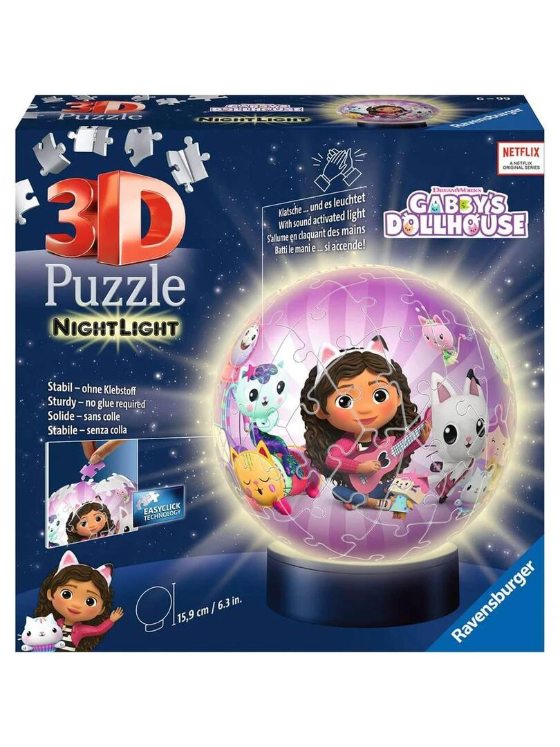 Puzzle 3D Ball 72 pièces illuminé : Gabby et la maison magique Gabby's Dollhouse N/A