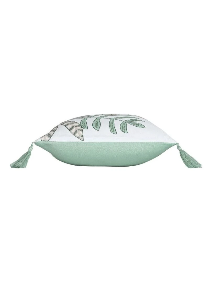Coussin déhoussable pompons 30x50 cm Beautiline   Vert