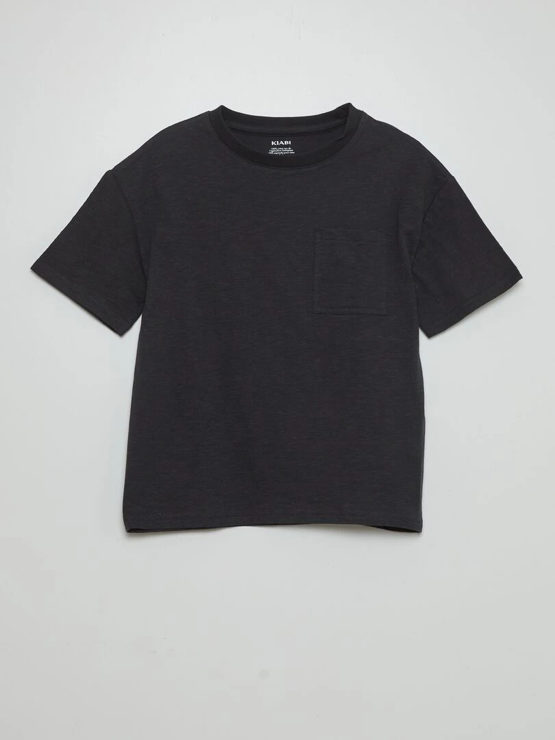 T shirt large à col rond Noir
