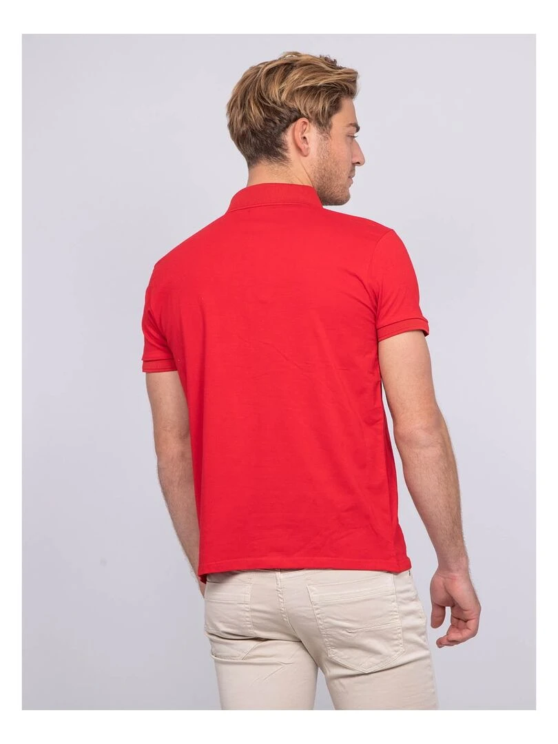 Polo stretch zip PAXTON Rouge