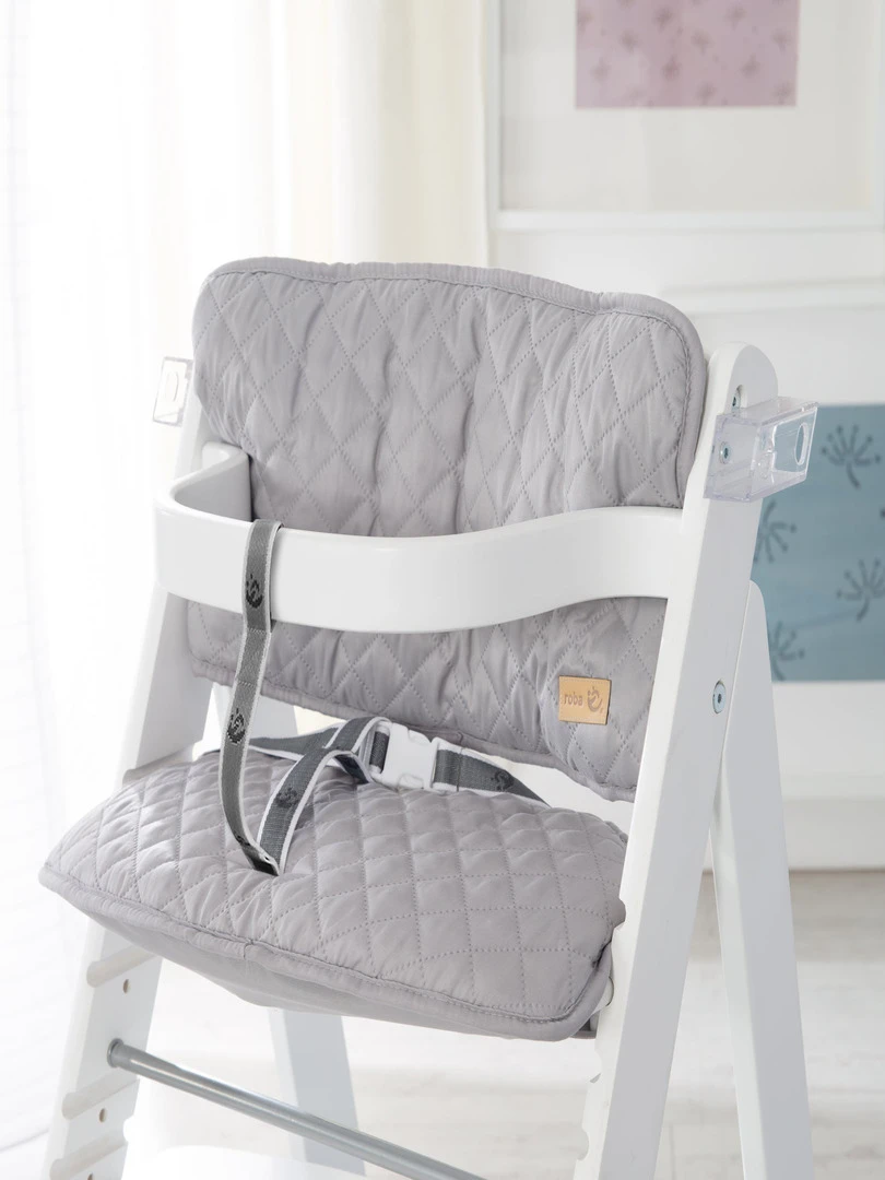 ROBA Chaise Haute Évolutive "Sit Up Fun" + Coussin "roba Style"   Blanc/Gris   Blanc