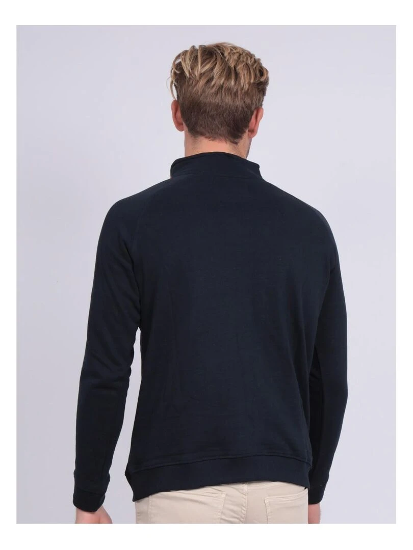 Sweat col montant zippé WOLOF Bleu marine
