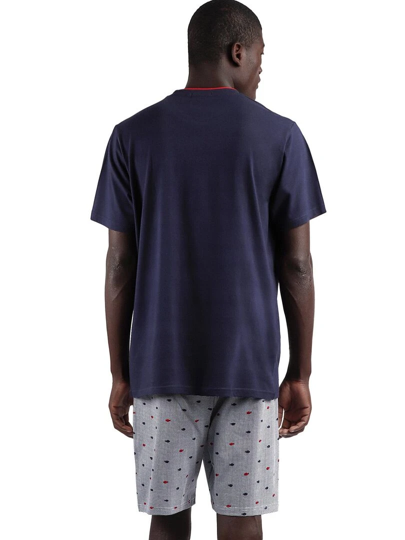 Pyjama short t shirt Sailing Bleu marine