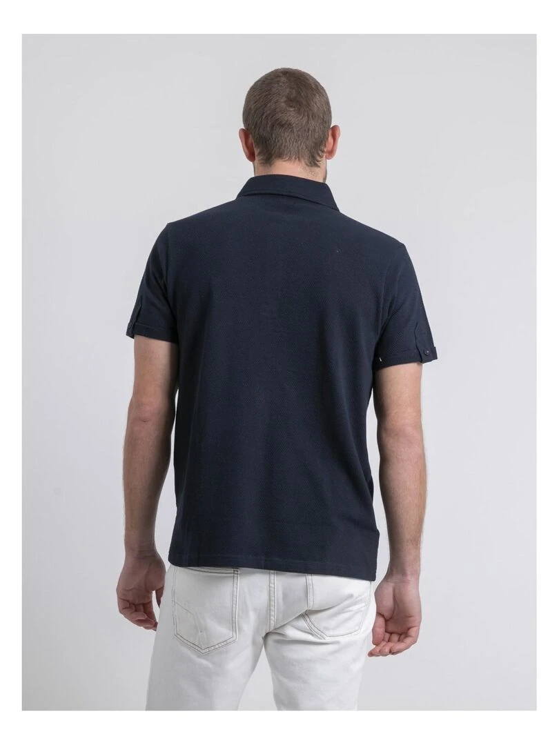 Polo manches courtes pur coton POULOAN Bleu marine