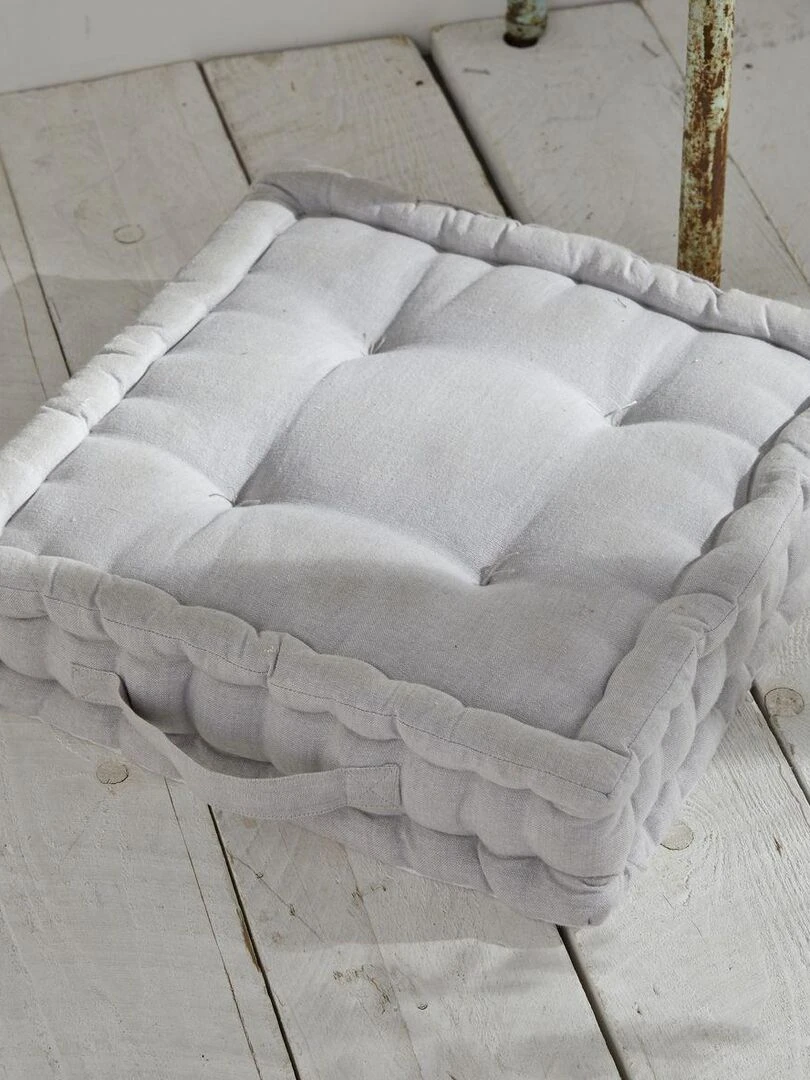 Coussin de sol avec broderies 'CHARME' 'TODAY'   Gris clair
