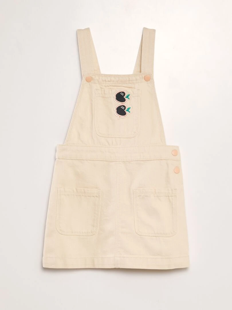 Robe salopette avec patch Beige