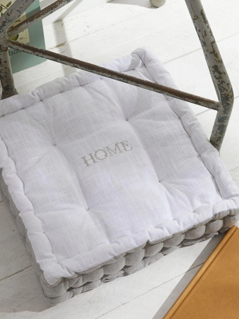 Coussin de sol avec broderies 'CHARME' 'TODAY' Gris