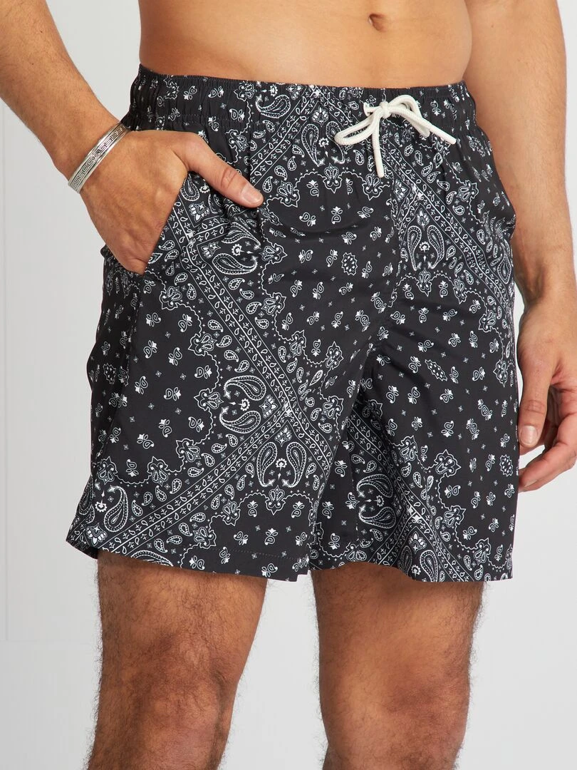 Short de bain avec imprimé Noir/blanc