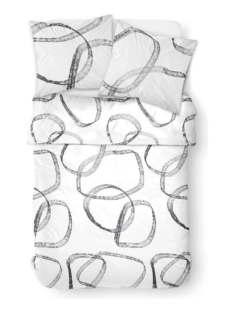 Housse de couette Sunshine Stamp + taie(s) 100% coton 57 fils Blanc