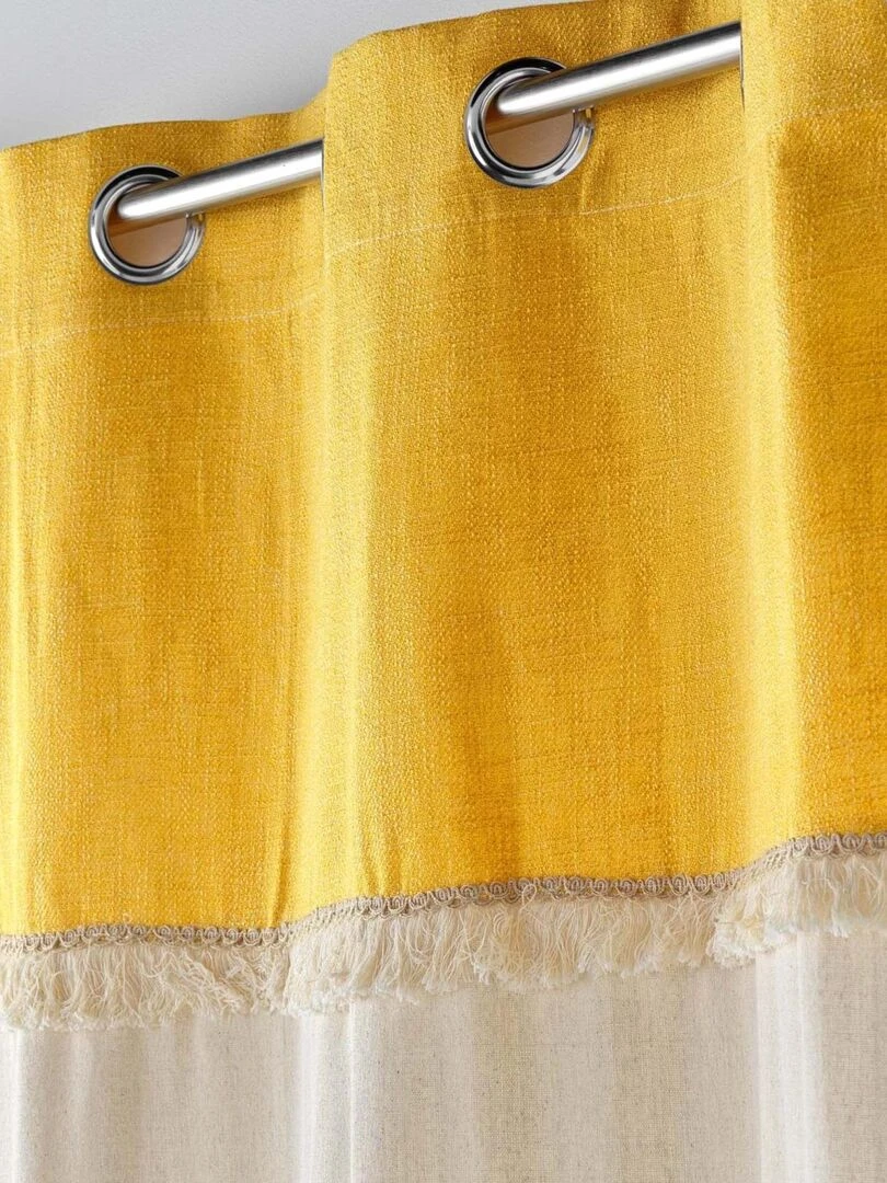 Rideau à parement frangé   Jaune