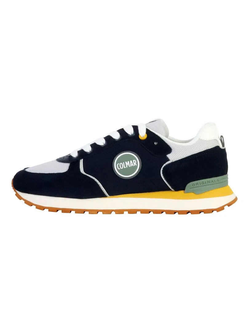 Basket Cuir Colmar Travis Block Bleu