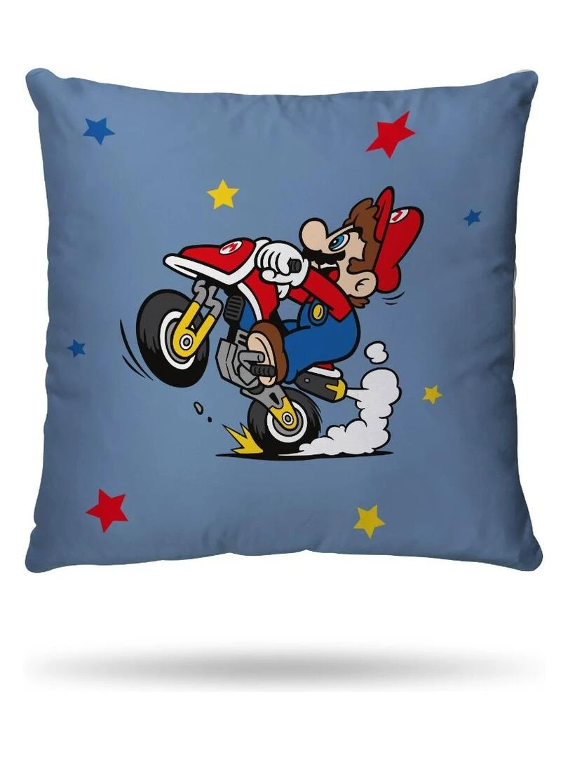 Housse de couette Mariokart 140x200 cm et taie d'oreiller 100% Coton Bleu