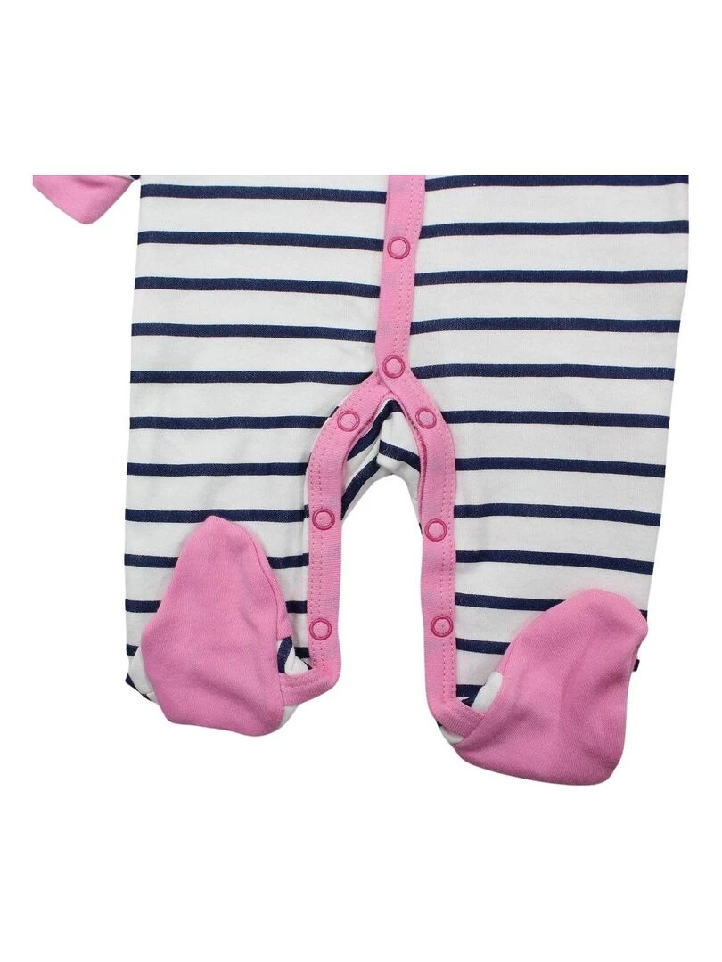 Lee Cooper   Grenouillere bébé fille imprimé logo en coton   Bleu