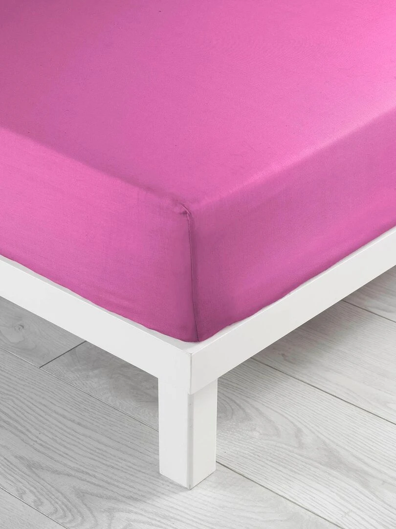 Drap housse Collection Tendance Uni Rose foncé