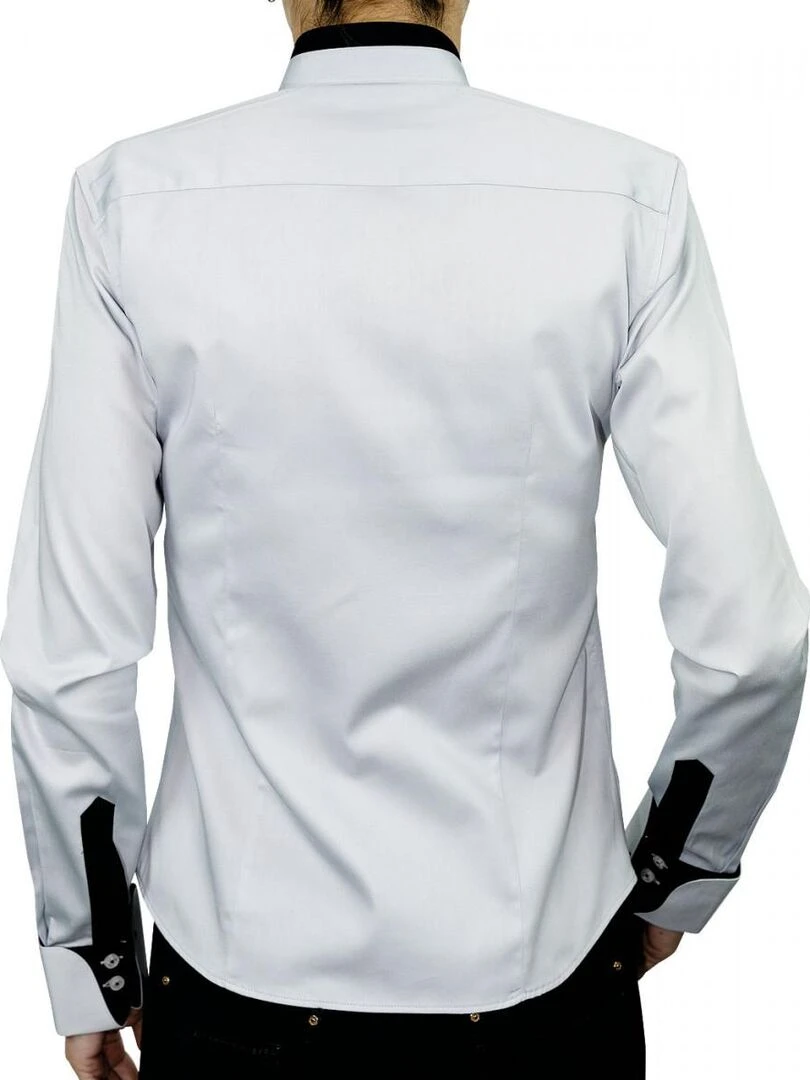 Chemise col mao DORALEEN Gris