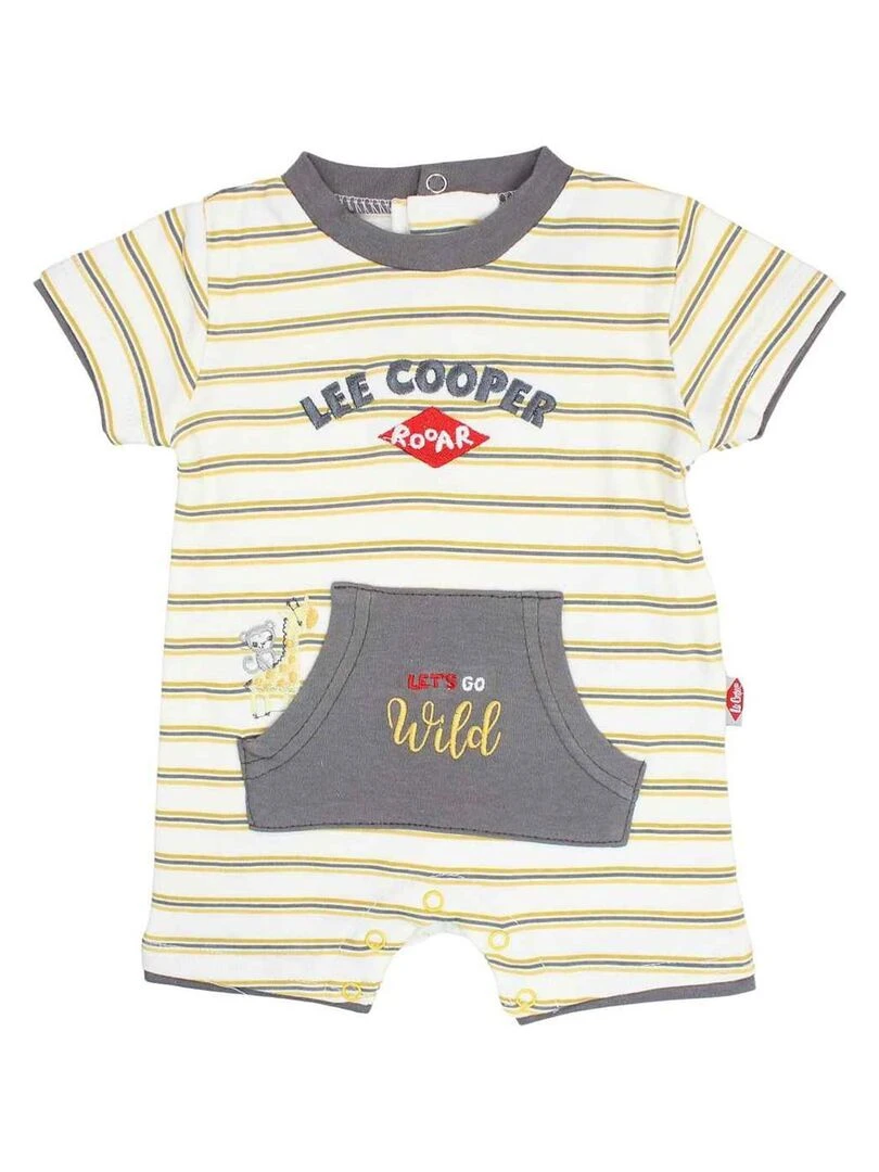 Lee Cooper Combishort bébé garçon imprimé logo en coton Gris