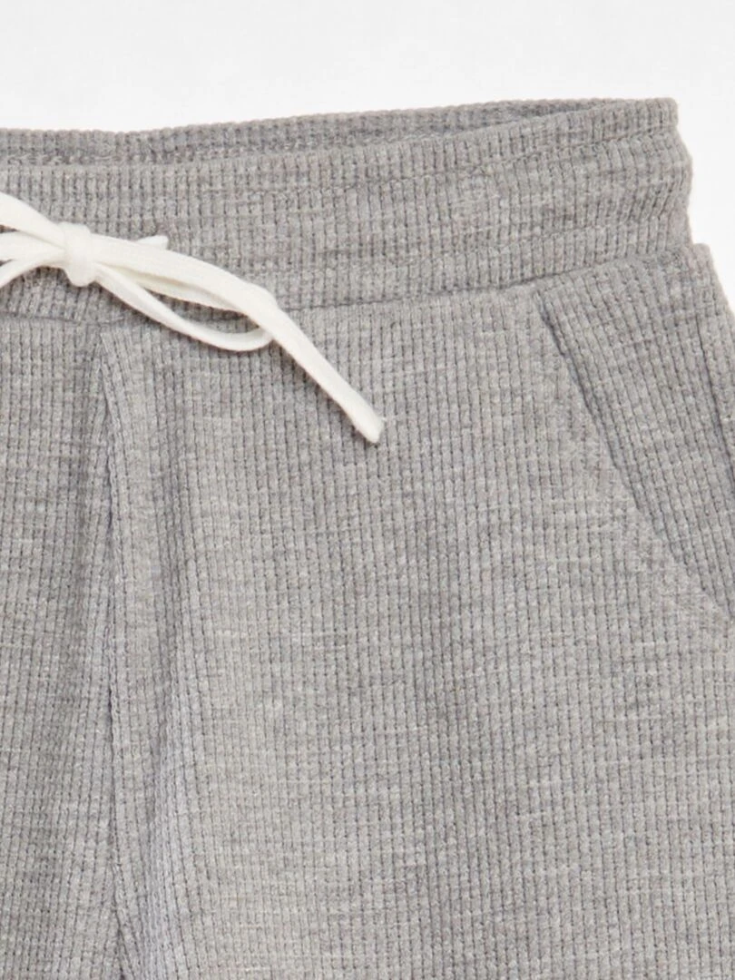 Short en nid d'abeilles   Gris