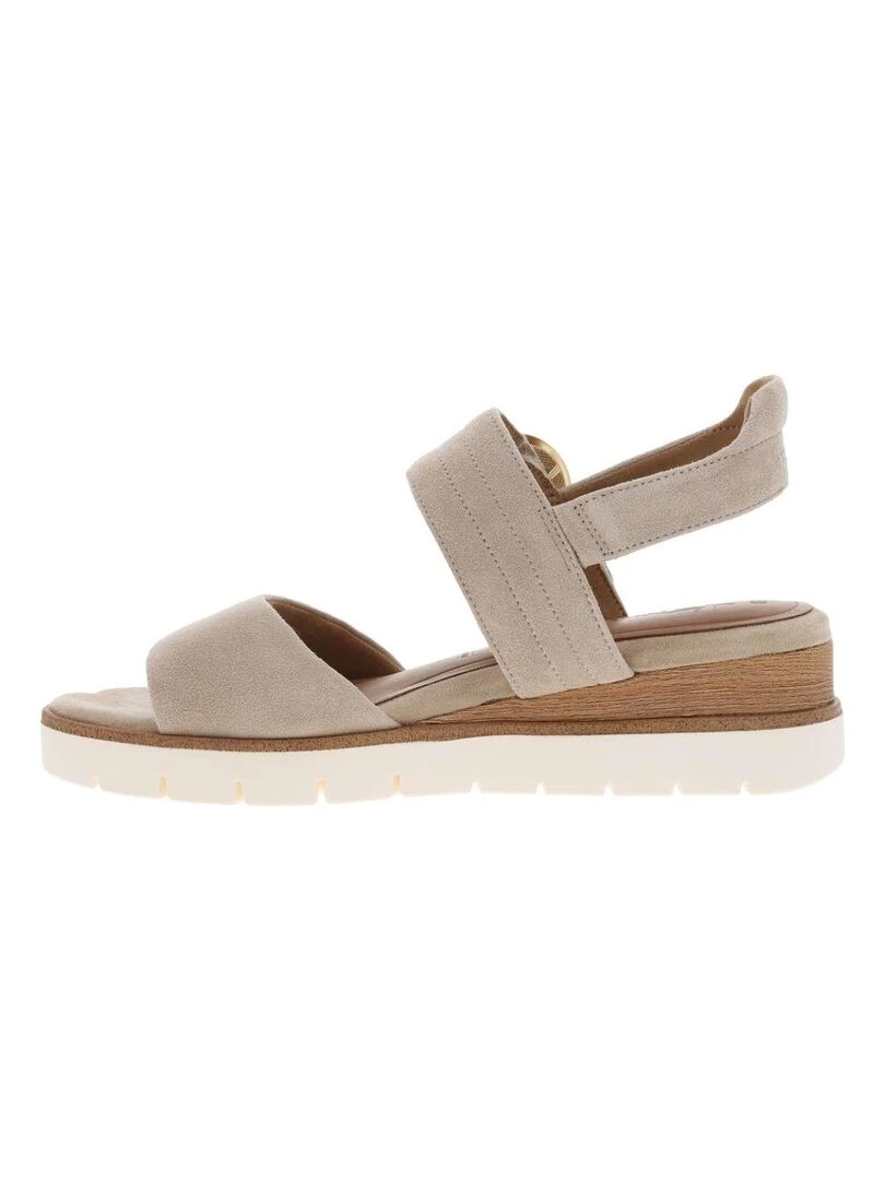 TAMARIS   Nu pieds cuir talon semi compensée   Ivoire