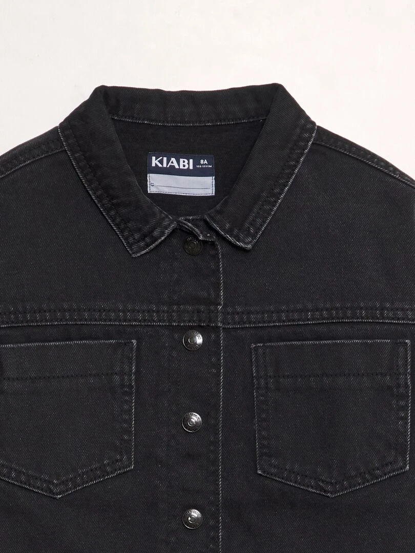 Veste en jean pressionnée   Gris