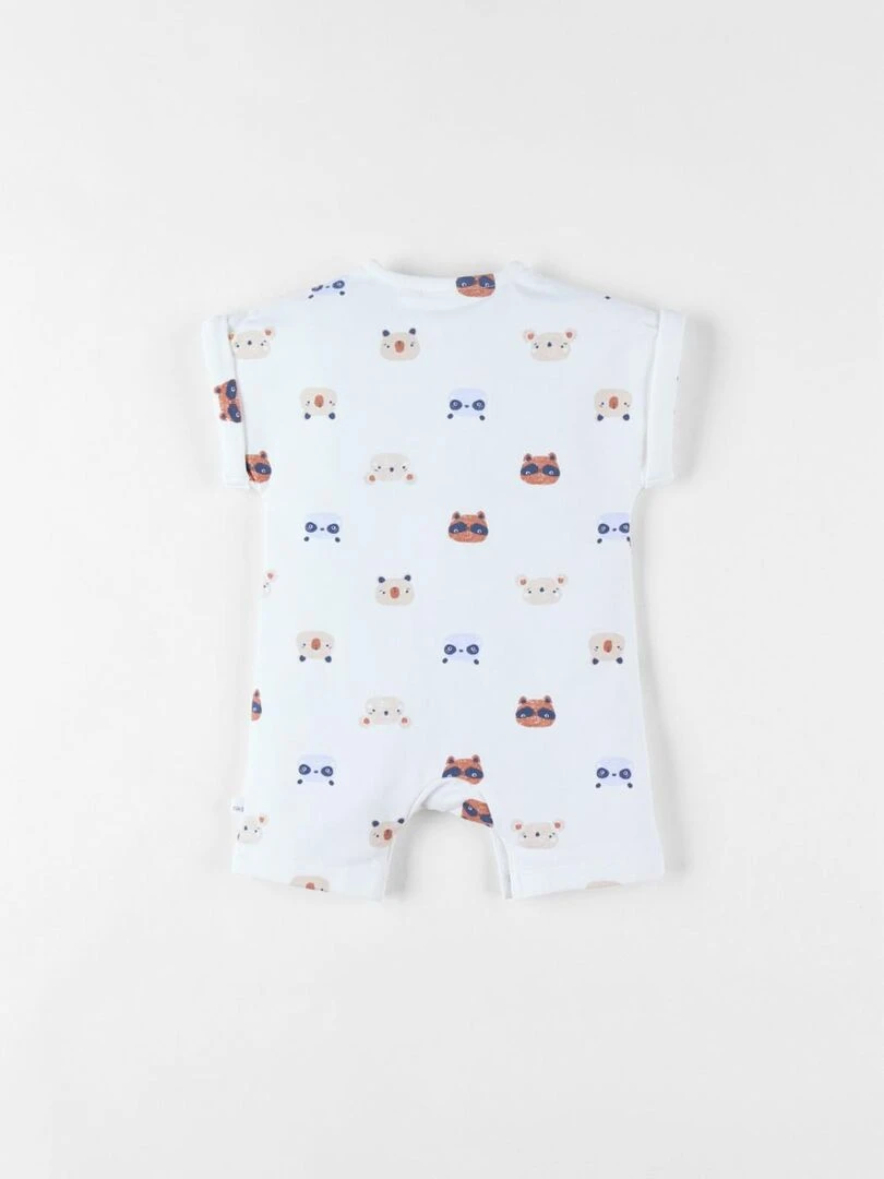 Combishort imprimé animalier en molleton    Noukie's   Blanc
