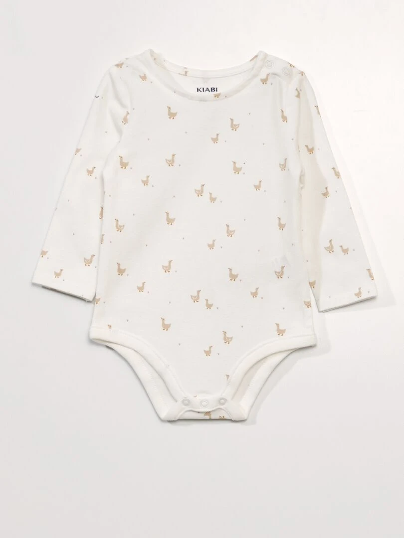 Ensemble bébé body + salopette   2 pièces   Blanc/gris