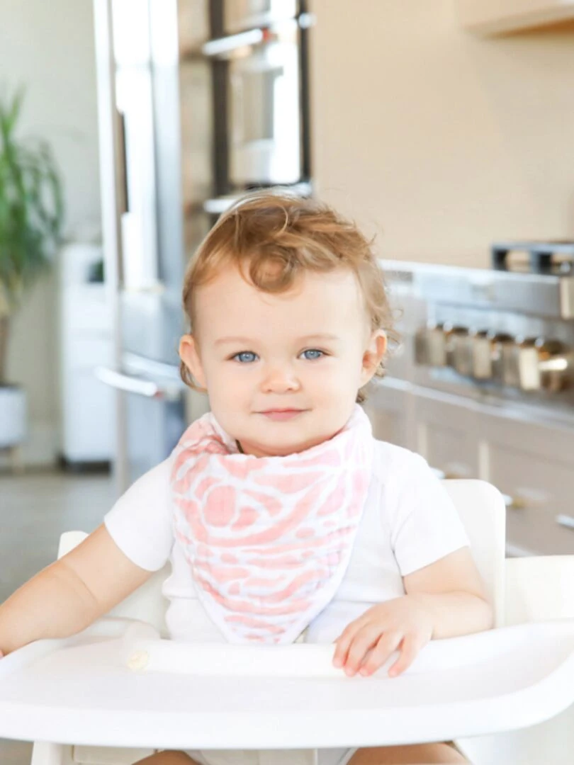 Lot de 2 bavoirs bandanas en coton Tropicalia Vert d'eau