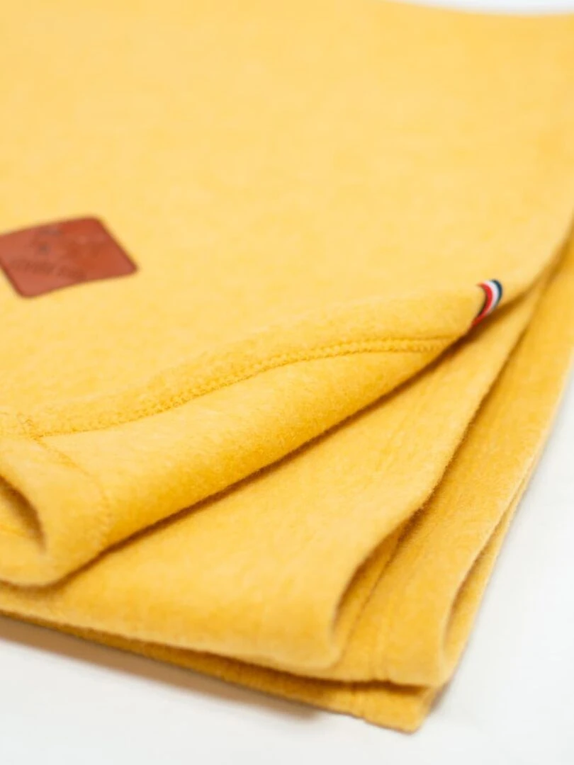 Couverture polaire 100% coton ultra doux Moutarde